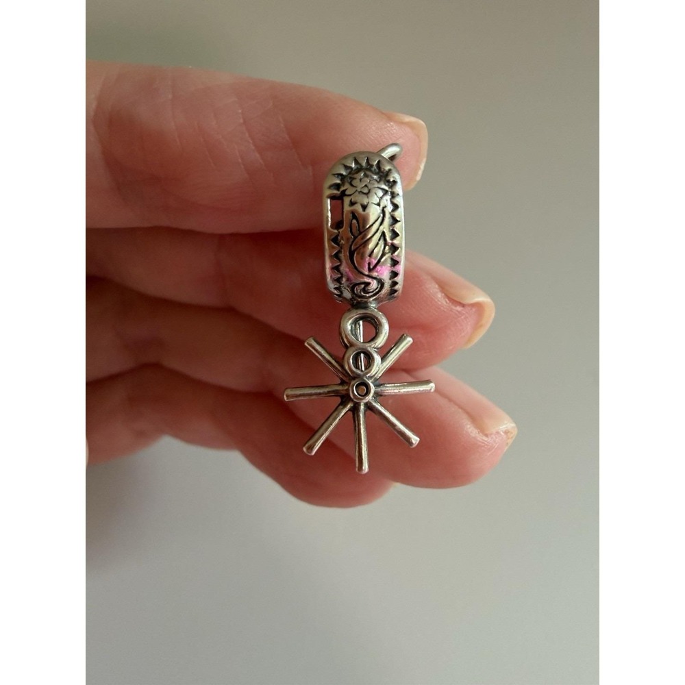 Movable Rodeo Cowboy Spur 3D 925 Solid Sterling Silver Charm Pendant Horse